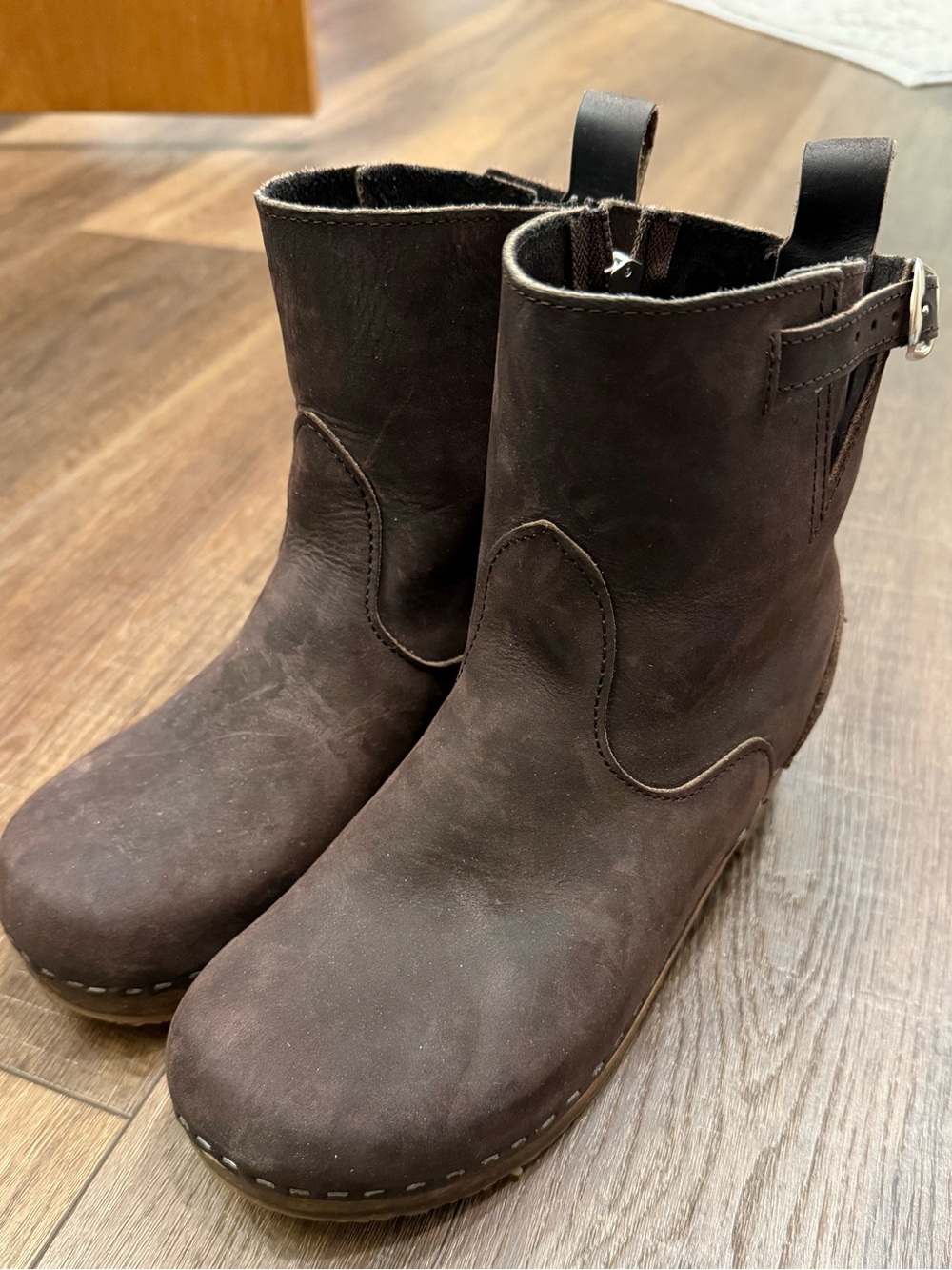 Sandgrens Manhattan Clog Ankle Boots in Fudge 37 Sweden handmade
